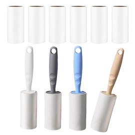 Fusselrolle 10 Rollen Fusselrolle Tierhaare Extra Klebrige mit 4 Abroller Lint Roller für Kleidung Sofa Bett Katzenhaare Hundehaare und Teppich 600 Blatt Fusselroller Tierhaarentferner