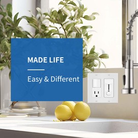 2-Gang Switch Outlet Wall Plate Cover Double Decora Electrical Faceplate wall plate for Light Switches, Smart Switch,Dimmers, GFCI, Receptacle, USB Outlet, White (Double Decorator 4 Pack)