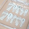 Wedding Chiffon Handmade Nail Tips - Short Oval / 웨딩