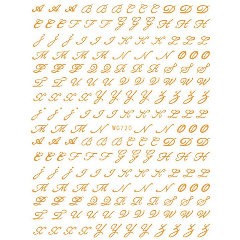 LANODO 6 Pcs Nail Stickers Alphabet 3D English Letters (6