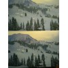 LOT of 2 CHRISTMAS CARDS AERIAL VIEW STEVENS PASS GLOWING