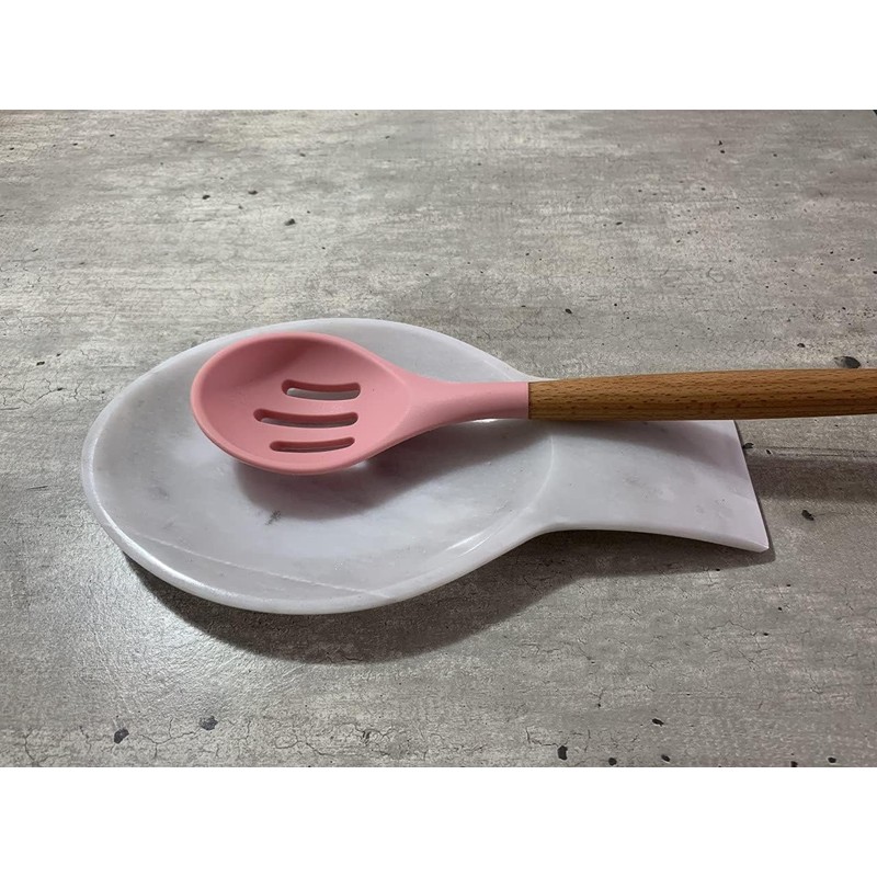 Posacucharas, Soporte para cucharas de cocina de Mármol natural, Blanco