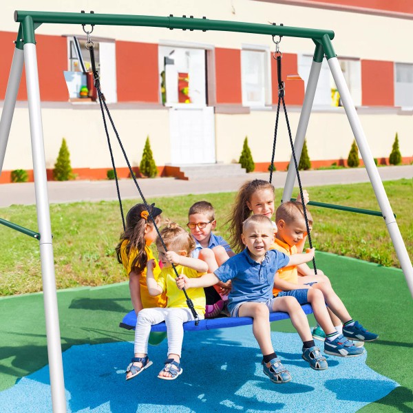 Hapfan 500lbs Heavy Duty Metal Swing Set for Kids Adults