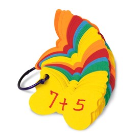 Hygloss Products Study Buddies Cards - Flashcards - Butterfly Shape - 2 ⅞ Inches - Assorted Color Cardstock - Ideal for Students, Classroom - Build Skills - Colored Bookring - 100 Qty