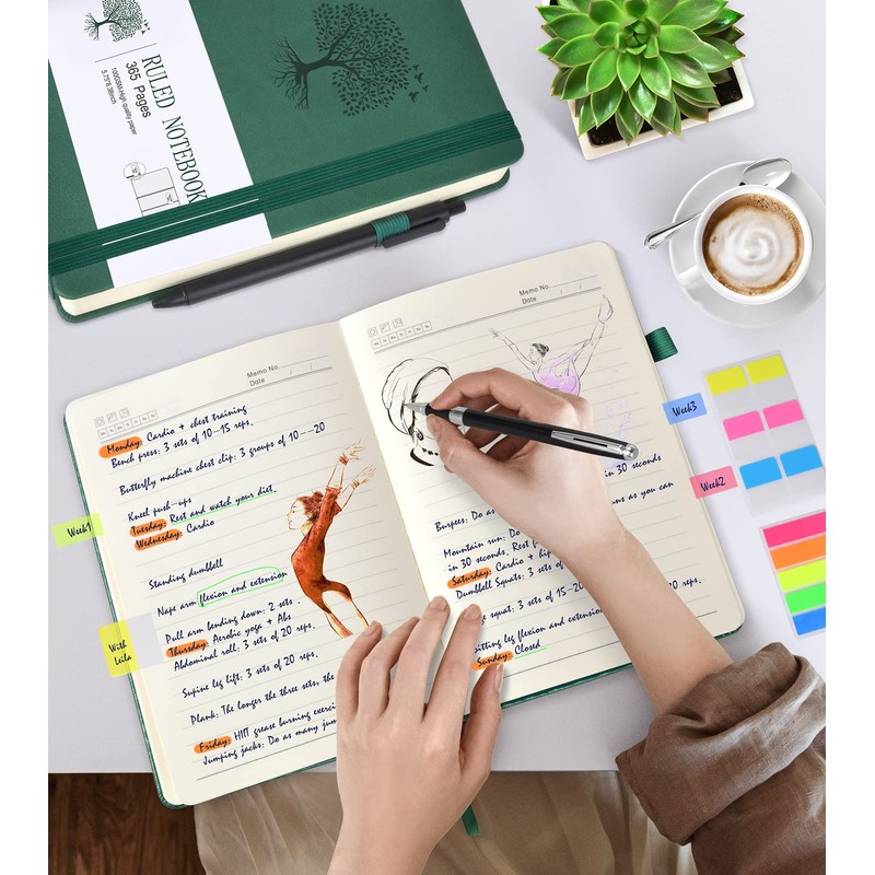 Lined Journal Notebook -365 Pages A5 Thick Journals for Writing