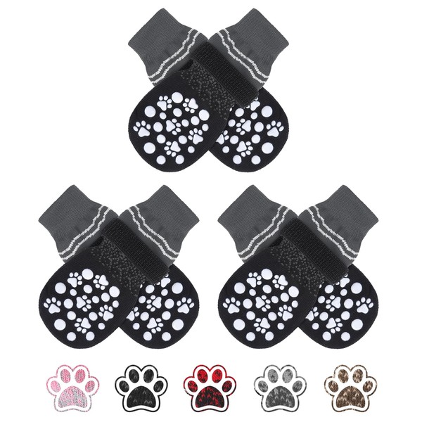 BINGPET Double Side Anti-Slip Dog Socks with Adjustable Straps, Dog