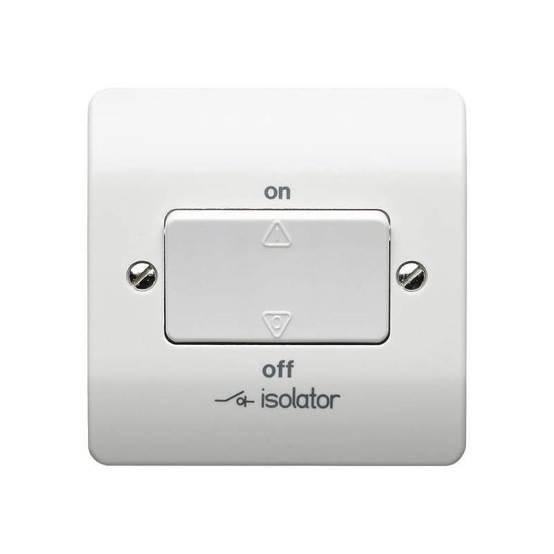 MK Essentials 1G 3 Pole Fan Isolator Switch, White