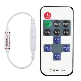 Huybaa RF11 LED Controller with Remote Control, 5-24V DC Dimmer for LED Strips, COB/SMD 5050 3528 2835 5630 (White)