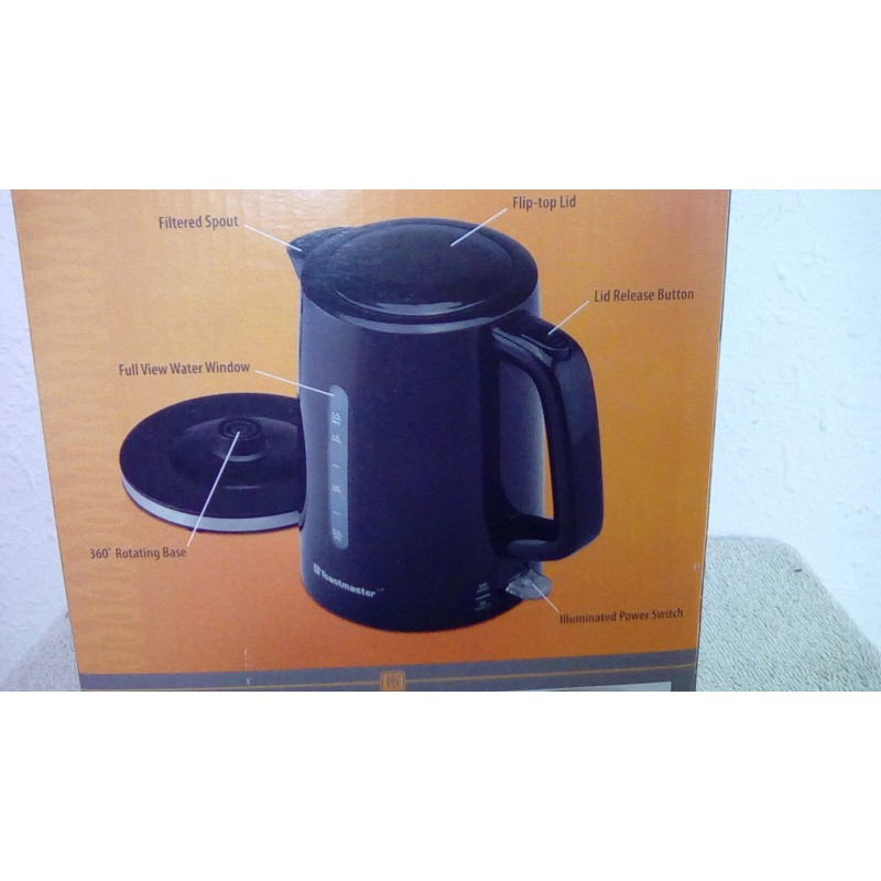 Toastmaster Electric Kettle 1.7 Liters Black auto off cordless NIB