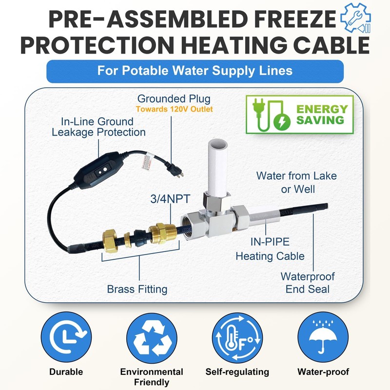 MAXKOSKO in Line Heating Cable Prevents Water Supply from Freezing,