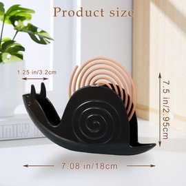 Snail Mosquito Coil Holder Fireproof Incense Burner Bracket Camping Mosquito Coil Burner of Material for Home Office Bedroom Decor Mosquito Coil Ornament（Black）