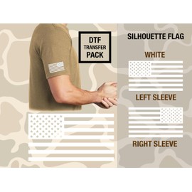 10 Pack American Flag DTF Heat Transfer, 3.25" x 1.75" Uniform USA Durable, Washable, and Perfect for Uniforms, Shirts, and Jerseys | Hot Peel | Made in America (White Left Sleeve)