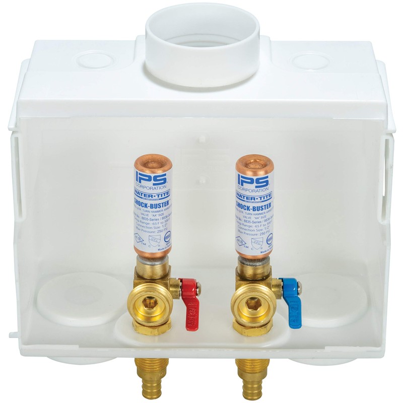 Water-Tite 85714 DU-ALL Dual-Drain Washing Machine Outlet Box - Quarter-Turn