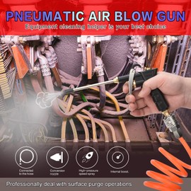 Air Blow Gun Air Compressor Duster with Extension Nozzle with 1/4" BSP British & German High Pressure Pistol-Grip Connector Pneumatic Air Duster Cleaning Tool