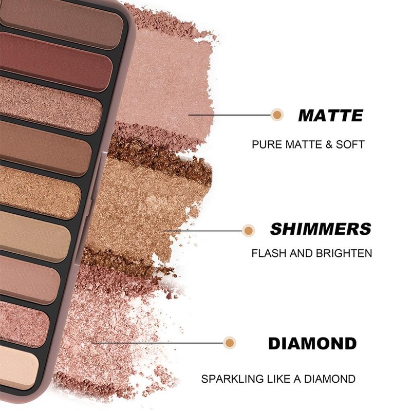 Paleta de sombras de ojos mate de 9 colores larga