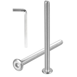 COCO Park M6-1.0 x 105mm Flat Head Socket Head Cap Screws with Hex Spanner Bolts Kit, 304 Stainless Steel 18-8, Full Thread Countersunk Bolts, 10pcs