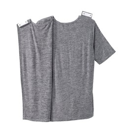 Men’s Open-Back Adaptive No-Peek V-Neck Pocket Tee - Heather Gray LGE