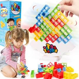 Rkllejs Pack of 32 Tetra Tower Game, Stack Attack, Tetra Tower Stacking Game, Balance Game Building Blocks, Colourful Creative Stacking Game Toy for Boys and Girls from Years 3+