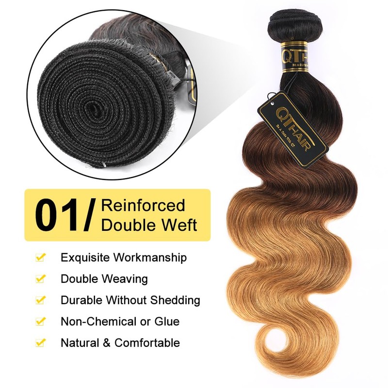 QTHAIR 16A Grade Ombre Body Wave Hair 1 Bundle 16"