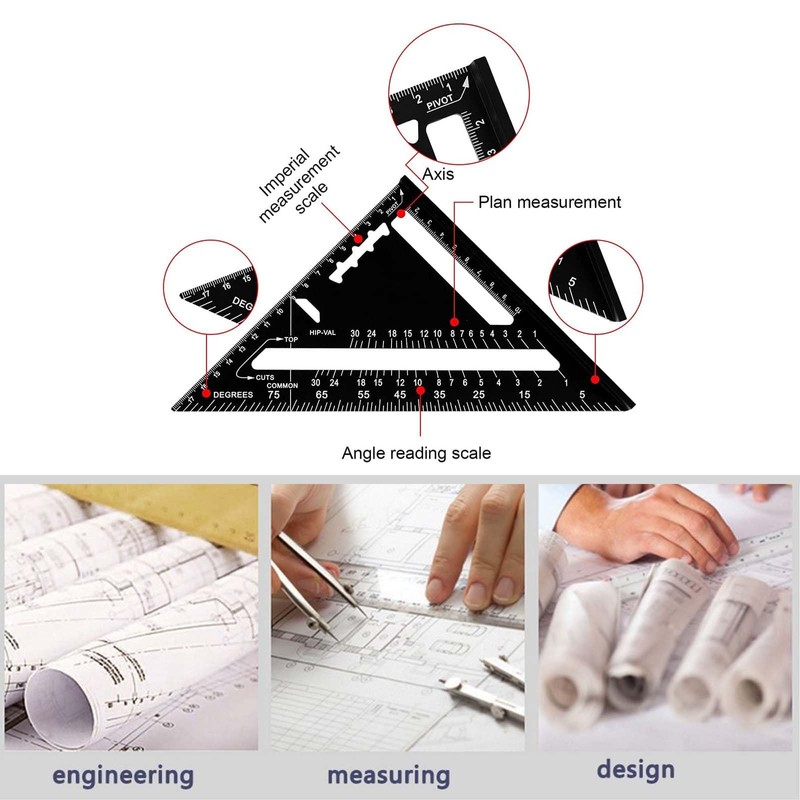 7 Inch Carpenters-Square-Aluminium Speed Square - Versatile Set Alloy Square