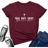 Women Pray Wait Trust Soft Sleeveless Crew Neck Cute Graphic