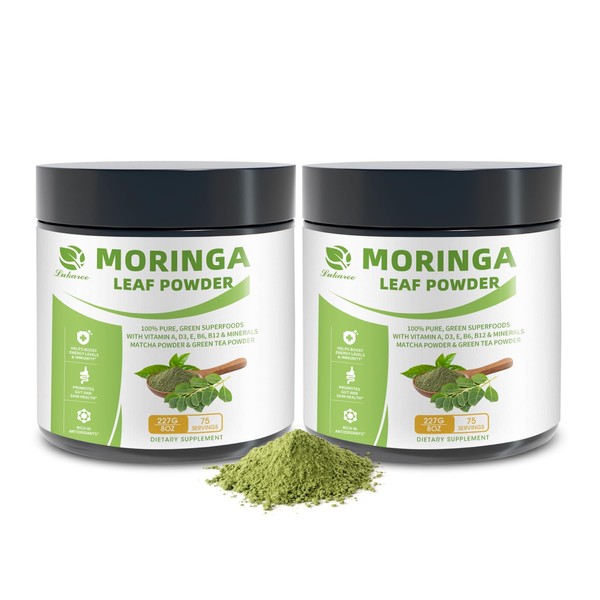 Organic Moringa Powder & Matcha Powder, Multi-Green Superfoods with Green