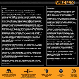 2 Units - 10 Foot - WBC-PRO-Quad Ultra-Silent Ultra-Flexible Balanced Star-Quad Cable with Neutrik Male & Female XLR Plugs & Black Tweed Jacket