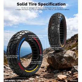 Felixstory 9.5x2.5 Off-road Solid Tire, Fit for NIU KQi3 Pro/Max/Sport Electric Scooter, Puncture-Free, Hassle-Free Maintenance - Anti-Skid, Shockproof 9.5 x 2.50 inch Tubeless Tire, Colored