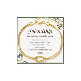 Best Friend Bracelet Love Knot Matching Bracelets for BFF Friendship Long Distance Bracelet for 2/3/4/5/6 Birthday Christmas Jewelry Gifts