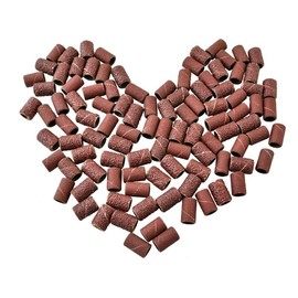 LALILL Pack of 100 Sanding Caps Grit 180 - Sanding Sleeves Sanding Belts Drill Sanding Abrasive Caps - Foot Care Bands Mandrell Nail Cutter - Attachment for Manicure Pedicure Nail Art Nail Care