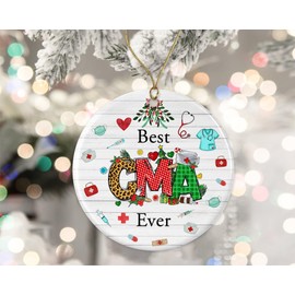 Best Certified Medical Assistant Ever Christmas Ornament, Gift for Nurse Practitioner, World's Best Nurse Practitioner, Best Nurse Practitioner Ever, Best Nurse CMA Ever Gift Printed on Both Sides