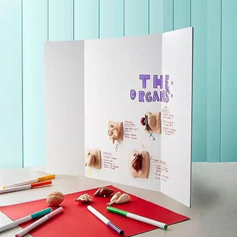 Sotitime 4PCS Trifold Poster Board Presentation Board Science Fair Display