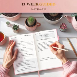 Self-Mastery Journal for Women - Gratitude Journal for Daily Reflection, Mindfulness, and Self-Care - Guided Manifestation Journal - Inspirational Goal Journal with Pen Holder (Pink)