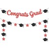 KatchOn, Glitter Red Congrats Grad Banner - 10 Feet, No