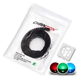 Chanzon 100 pcs 5050 SMD RGB Tricolor LED Diode Lights Chips (Red Green Blue Multicolor Common Anode 6 pin DC 20mA) Super Bright Lighting Bulb Lamps Electronics Components Light Emitting Diodes