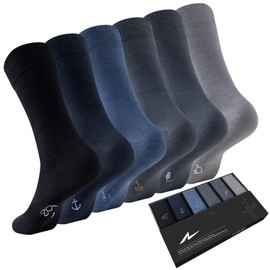 Niorasen Socks for Men and Women, 6 Pairs of Business Socks with Gift Box, Breathable Bamboo Socks, Stockings Men for Everyday and Leisure, Men's Gifts, multicoloured