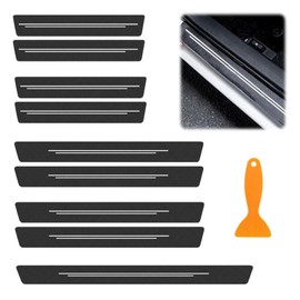 Wjelet 10 Pcs Car Door Sill Protector Set, Scratch Resistant Sill Protectors with Carbon Fiber Design, Universal Fit for Most Vehicles, Durable Scratch Resistant Door Sill Protective Film
