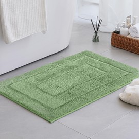 GRANNY SAYS Sage Green Bathroom Rugs Non Slip, 20" x 32", Bathroom Rugs Washable，Bath Rugs for Bath，Bath Mats for Bath Floor, Microfiber Bath Mat for Tub, Absorbent Shower Rug