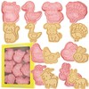 Farm Animal Cookie Cutter Set-8 Plastic Cookie Cutter Stamp- Farm