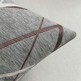 MIULEE Cushion Cover Throw Pillow Case Decorative Square Bright Line Design Pillowcovers for Couch Livingroom Sofa Bed Bedroom 30x50 CM 12x20 Inch 2 Pieces Light Gray