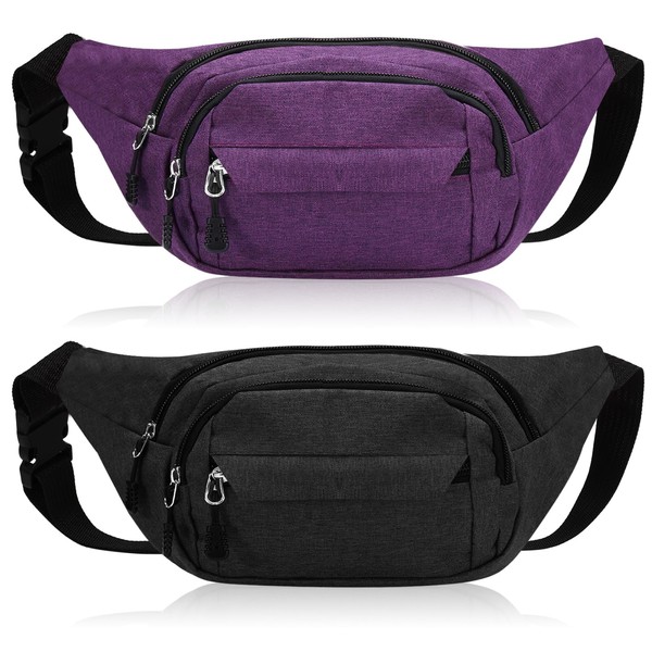 FRIUSATE 2 Pcs Bum Bag Waist Bags for Men, Travel