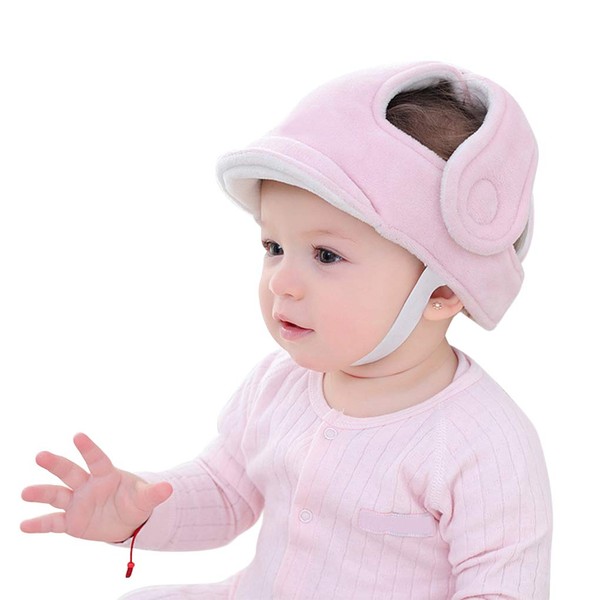 FakeFace Baby Anti-Fall Protective Cap, Anti-Collision Hat, Anti-Collision Hat, Safety Cap for Children, Headwear, Pink