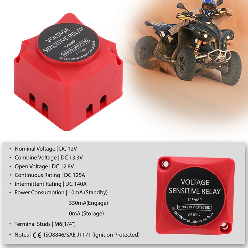Dual Battery Smart Isolator VSR Voltage Sensitive Relay for Car