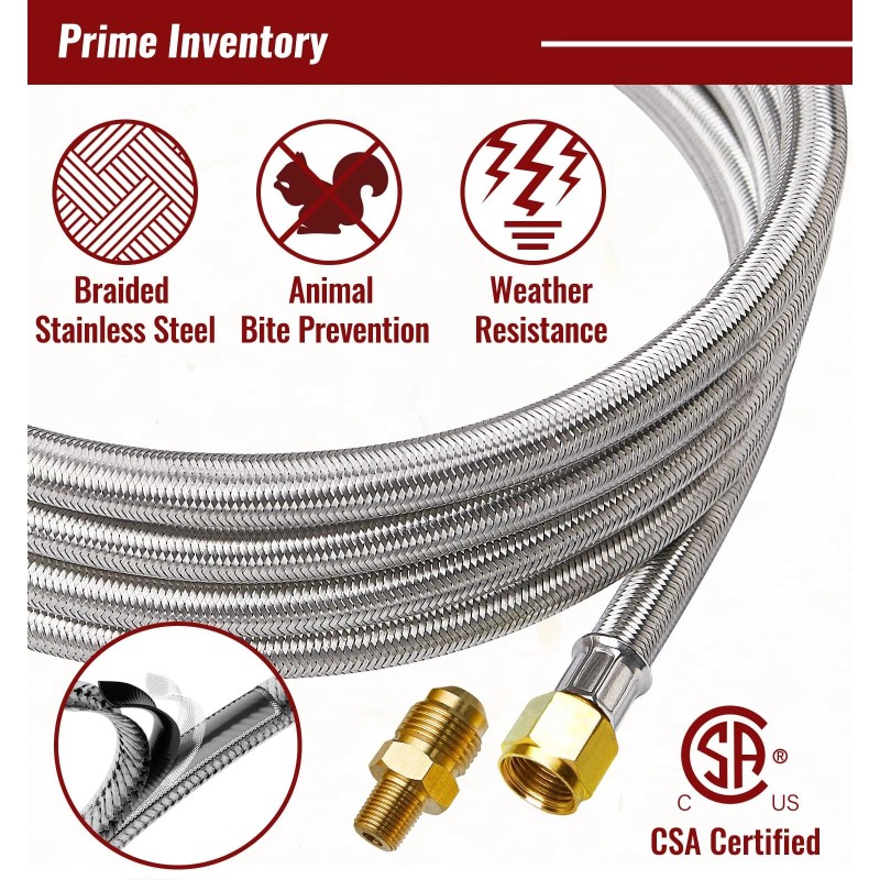 CALPOSE 5FT High Pressure Propane Regulator Hose with Gauge 0~30PSI