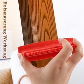 NUWIQ 4 Pieces Wood Grain Tool, Rubber Painting Tool for Wall Decoration, DIY Wall Decorations, Red, Blue