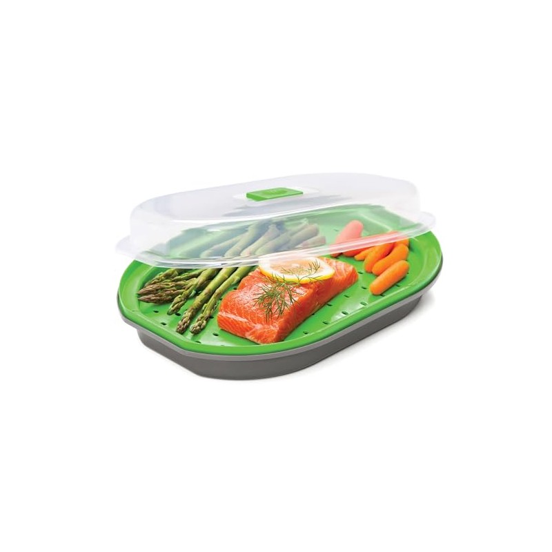 PrepSolutions Steamer for Fish and Veggies, Gray - Durable Kitchen
