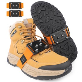 SHEEFLY Crampons,Upgraded Mid-Sole Microspikes-Easily Rotate Ice Grips for Shoes and Boots with Adjustable Straps,Snow Grips Ice Traction Cleat for Women Men Kids Perfect for Walking Indoor/Outdoor