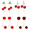NEWITIN 6 Pairs Cherry Earrings for Women Hypoallergenic Earrings Cherry