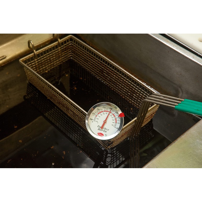 Cooper-Atkins Stainless Steel Bi-Metals Kettle Deep-Fry Thermometer, 50 to 550