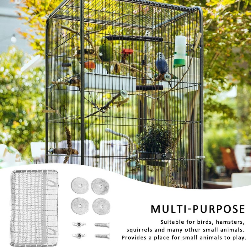 Parrot Cage Stand - Stainless Steel Parrot Perch Shelf -